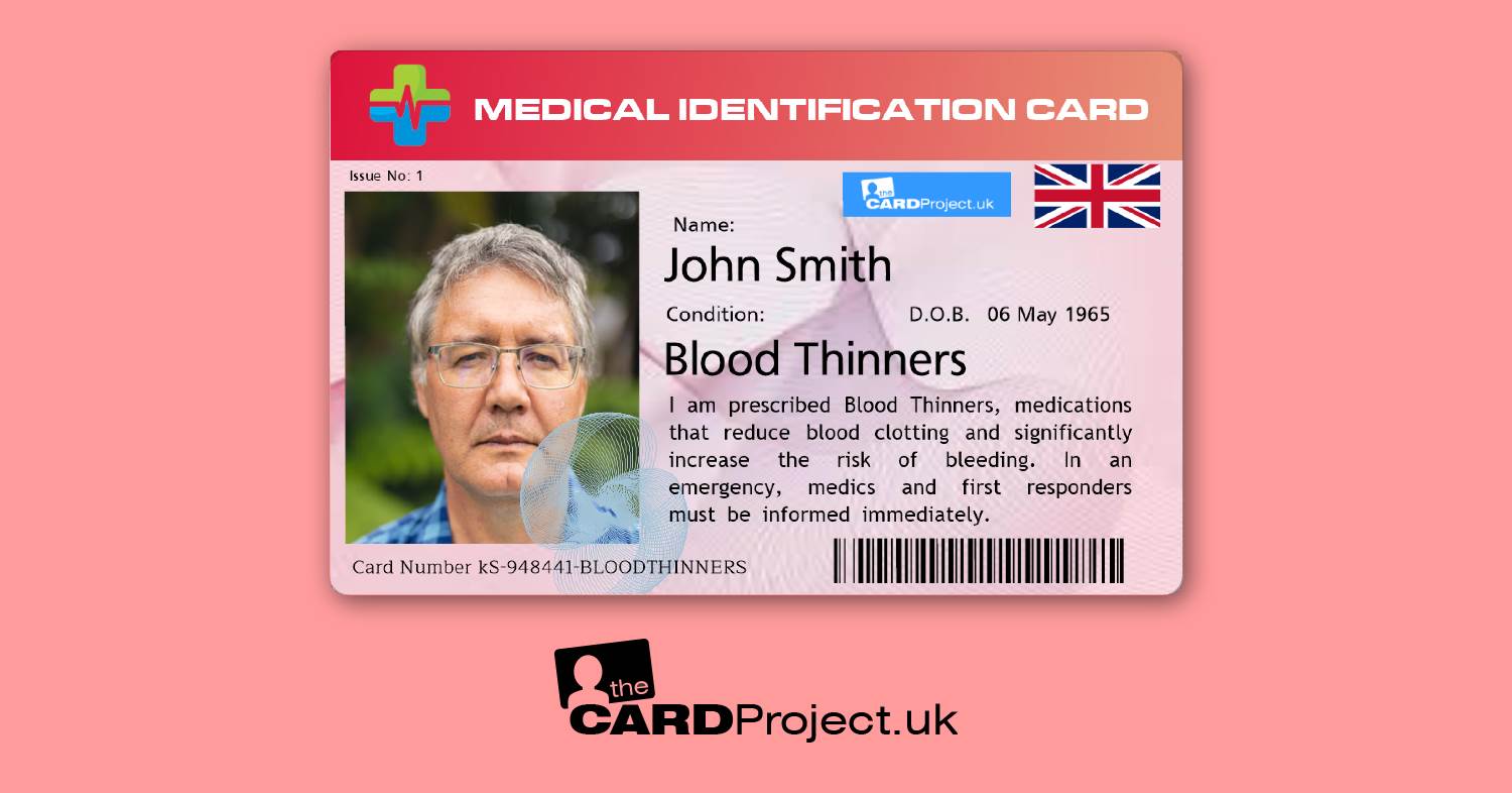 Blood Thinner Premium ID Card (FRONT)